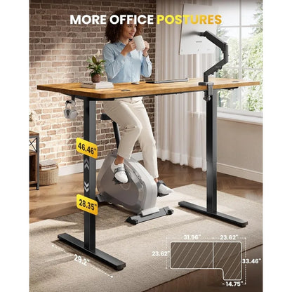 L-Shaped Standing Desk - 55 Inch Adjustable Corner Desk Electric Sit-Stand Computer Table with Memory Controller for Home Offic