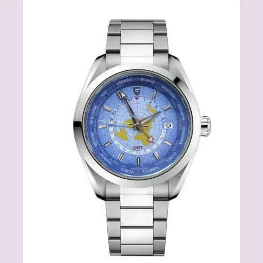 PAGANI DESIGN Mens Watch 2024 New Sapphire Mirror Stainless Steel NH34 Movt Mechanical Wristwatch for Man Multi-time zone Reloj