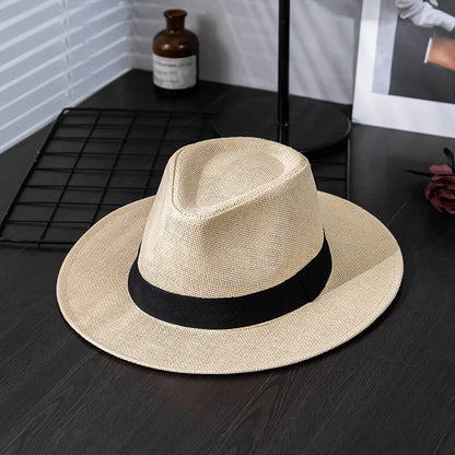 Panama hat men summer fashion travel vacation beach wide brim sun protection sun hat men's sun hat Panama hat women fashion