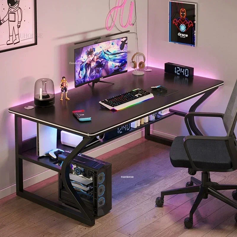Simple Desktop Computer Desks Home Bedroom Workbench Gaming Tables Office Furniture Student Study Writing Desk and Chair Set E C