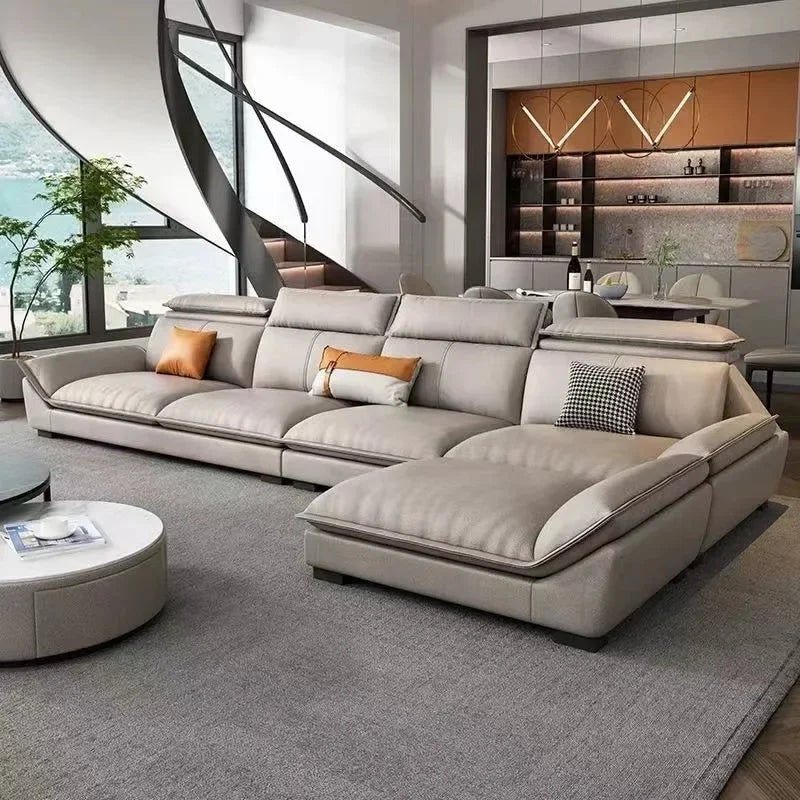 z Modern Home Decoration Microfiber Fabric Furniture Modern Luxury L-Shaped Sofa Living Room Combination Sofa | Kimlud...