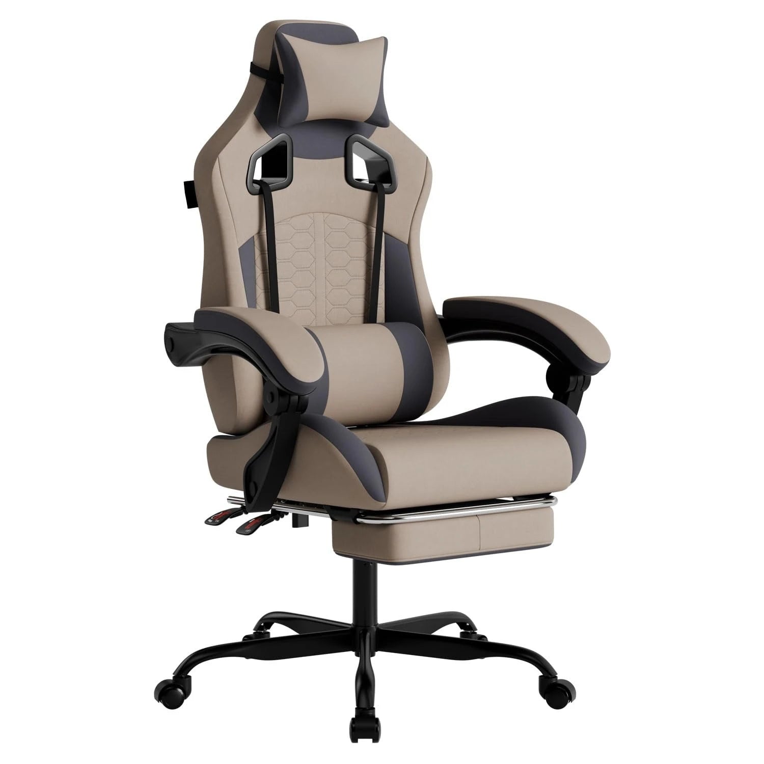 Ergonomic Massage Gaming Chair with Footrest Headrest Lumbar Support High Back PVC Leather 300LBS, Customized