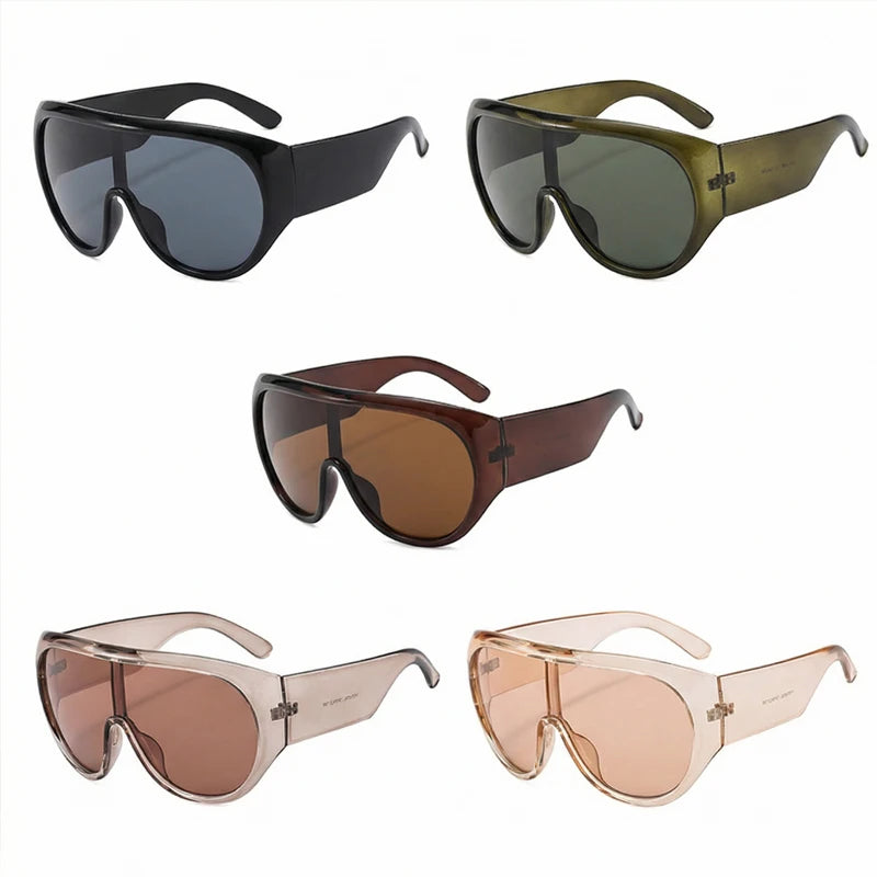Y2K Oversized Shield Mask Sunglasses Women Futuristic Visor One-Piece Steampunk Big Frame Goggles Punk Shades Windproof...