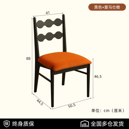 Solid Wood Dining Chair Household French Makeup Soft Bag Armrest Chair Light Luxury Balcony Backrest Silla Comedor...