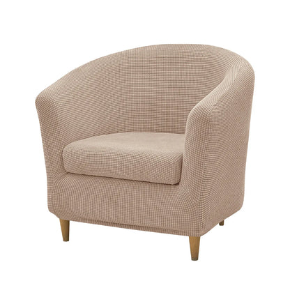 2pcs/set Jacquard Stretch Club Armchair Slipcover 1pc Barrel Tub Sofa Cover + 1pc Polar Fleece Couch Cover Furniture...