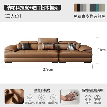 European Living Room Sofa Genuine Leather Sectional Corner Sofas Modular Luxury Sofa Sala De Estar De Luxo Modern Furniture - Kimlud