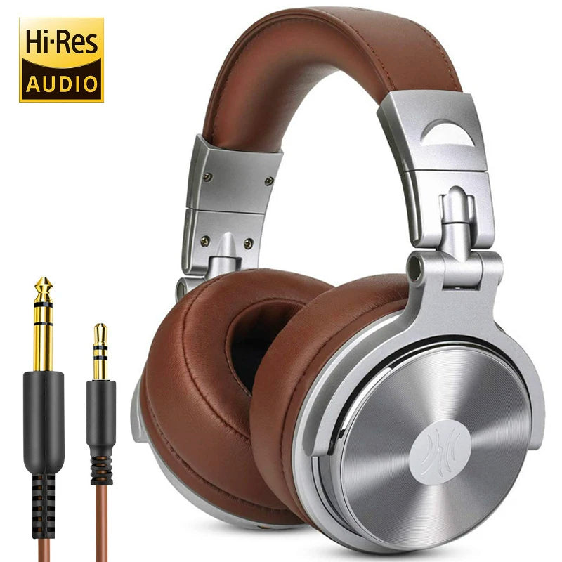Oneodio Wired HiFi Headphones Professional Studio DJ Headphones With Mic Over Ear Hi-Res Headset Monitoring For AMP Guitar Phone