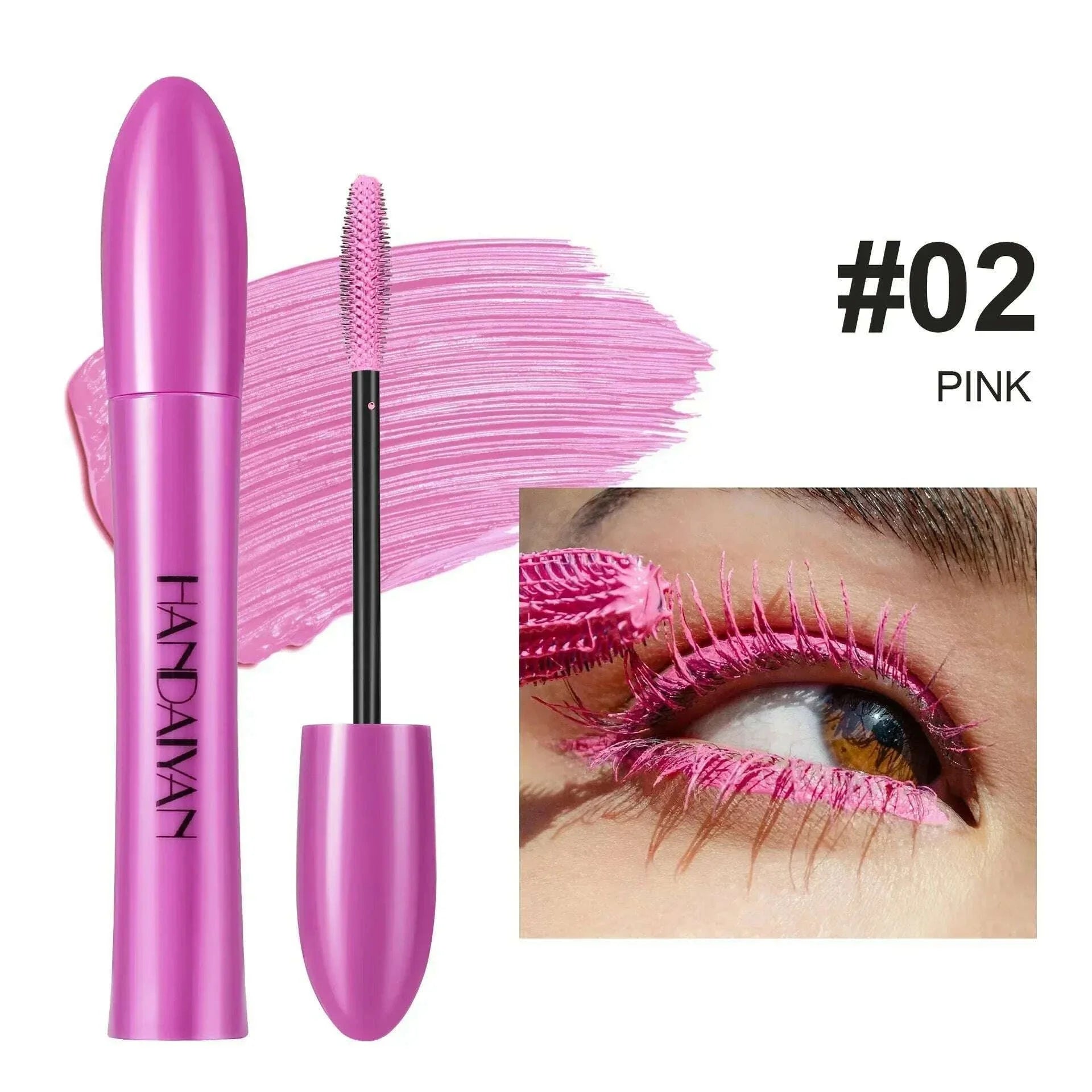 5D Colorful Silk Mascara Blue Red Black Cream Length Waterproof and Non-caking Colored Thickening Lengthening Curling Mascara