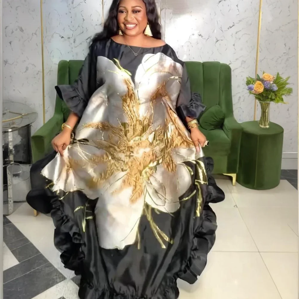 African Dresses for Women Traditional Africa Clothing Dashiki Ankara Outfits Gown Abayas Robe Muslim Kaftan Maxi Long...