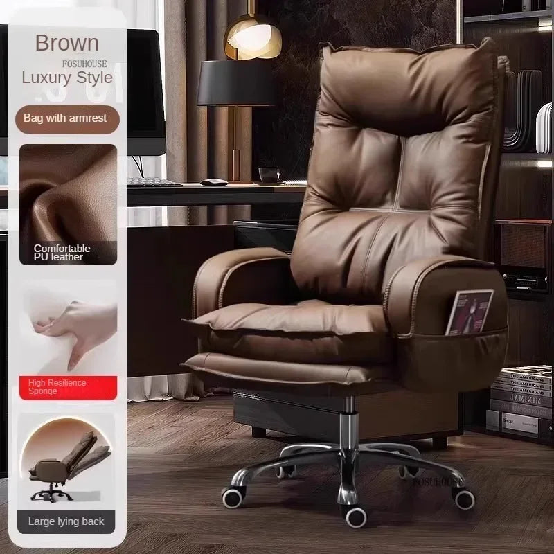 Modern Designer Armchairs Lazy Rolling Leather Office Chair Home Computer Swivel Gaming Accent Chairs Office Furniture w...
