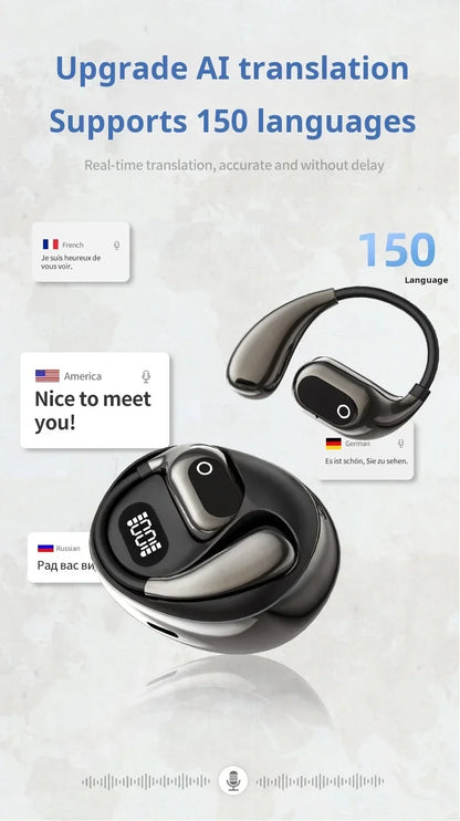Origin Bluetooth Wireless Earphones AI Real Time Translation Earbuds for Xiaomi OWS Ear Hook Headset HD Call Music Headphone - Kimlud
