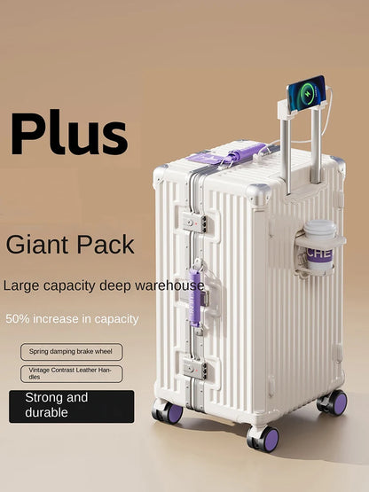 28/30/32 inch Travel Suitcases Large Capacity New Strong and Durable Thickened PC Aluminium Frame Trolley Suitcase 20'' Carrier