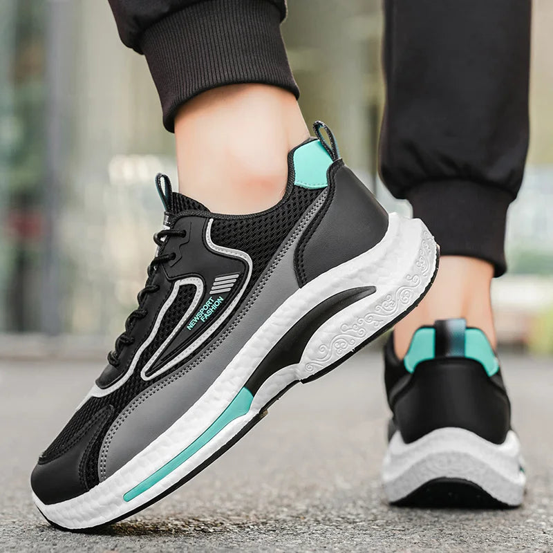 2026 New Men Sneakers Mesh Platform Shoes Fashion Outdoor Man Running Shoes Lace Up Breathable Men Shoes Durable Tenis Masculino