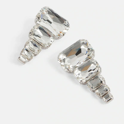 Luxury Square Crystal Jewelry Sets Women Party Accessories 2024 Fashion Show Exaggerate Bridal Necklace Earrings Set Gifts