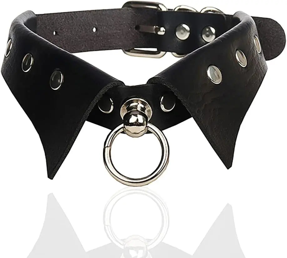 Gothic Leather Choker Necklaces Black Punk Nightclub Jewerly Accessories for Women Girlfriend