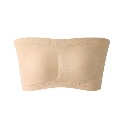 BurVogue Women Bandeau Bra Padded Strapless Bralette Bra Seamless Bandeau Tube Top Bra