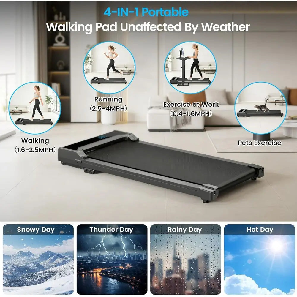 Portable Electric Treadmill for Home Use - Compact, Adjustable Speed, Supports Up to 220 Lbs - Kimlud