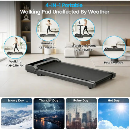 Portable Electric Treadmill for Home Use - Compact, Adjustable Speed, Supports Up to 220 Lbs - Kimlud