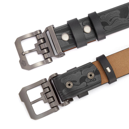 BISON DENIM Genuine Leather Men Belt Vintage High Quality Waist Strap Luxury Pin Buckle Male Best Gift Casual Belts for...