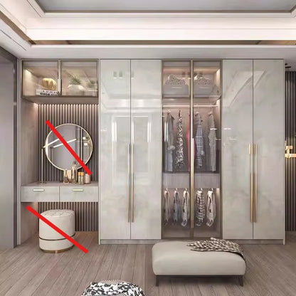 Support Storage Wardrobes Glass Door Shelves Organizers Luxury Wardrobe Bedroom Storage ClothesCupboard Armoires home Furniture - Kimlud