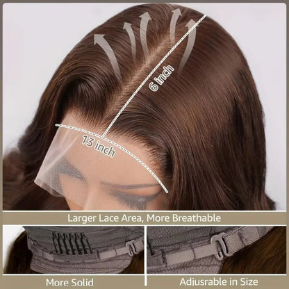 13x4 Bob Wig Human Hair Body Wave Brazilian Hair Pre Plucked and Natural Hairline HD Lace Frontal Wig Human Hair Pre...