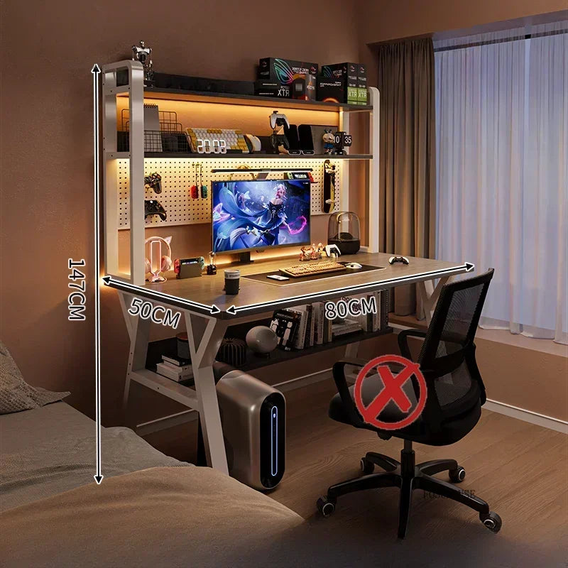 Nordic Desktop Computer Desks for Student Gaming Tables Bookshelf Integrated Creative Office Furniture Home Bedroom Study Desk - Kimlud