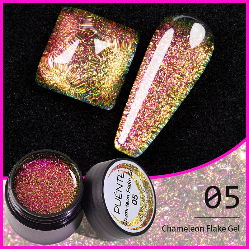 7.5ML Sparkling Reflective Glitter Gel Nail Polish Pink Purple Red Blue Colors Dark Flashing Nail Gel Soak Off UV Nail Varnish
