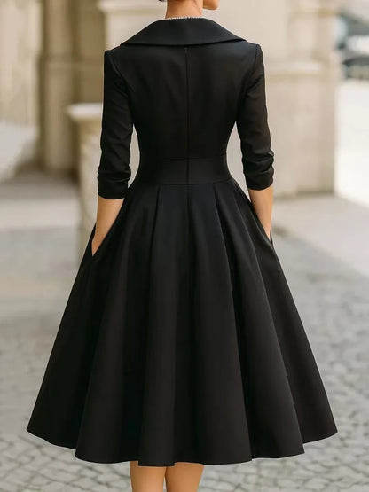 Women's Fashion Dress New Style V-neck Waist-hugging Makes You Look Slim And Elegant Long Sleeves Maxi Prom Dresses  For Women