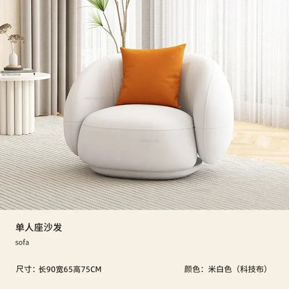 Curved Living Room Sofas Designer Beauty Salon Sofa Clothing Store Rest Area Reception Sofa Cream Style Living Room...