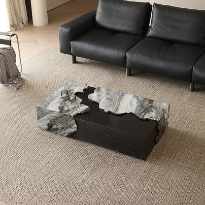 Italian Designer Marble Coffee Table - Minimalist Luxury Rectangle Art Furniture for Compact Living - Kimlud
