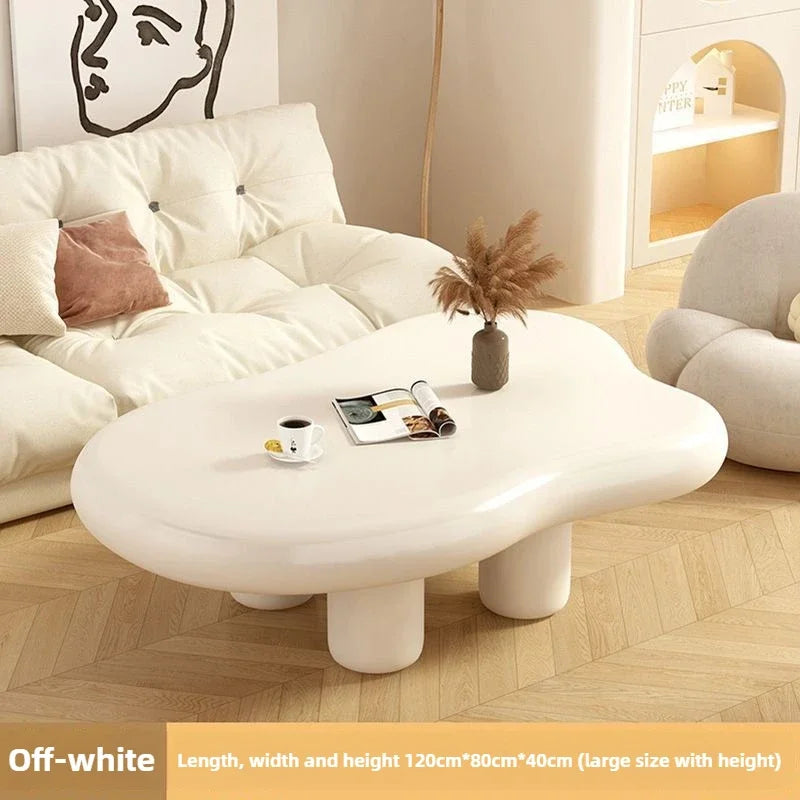 Cream Simple Modern Tea Coffee Table Clouds Tea Table House Lonely Wind Nordic Home Living Room Small Apartment Shaped Furniture - Kimlud