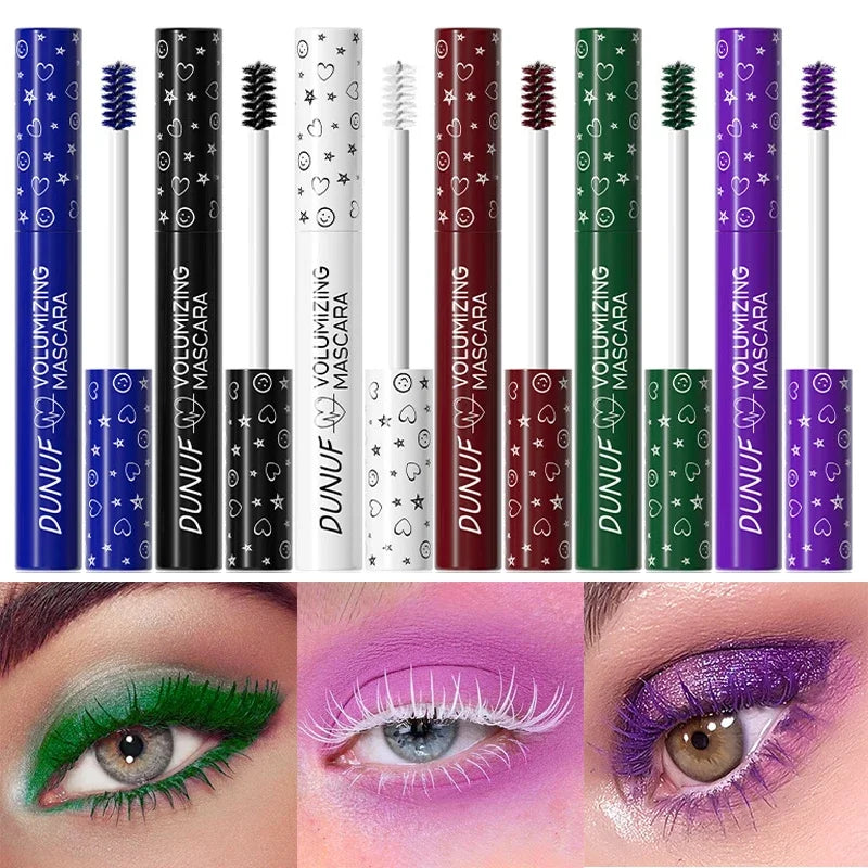 Colorful Curling Mascara Stage Makeup Waterproof Green Mascara Cream Blue Purple Curling Lengthen Quick Dry Eyelashes Extension