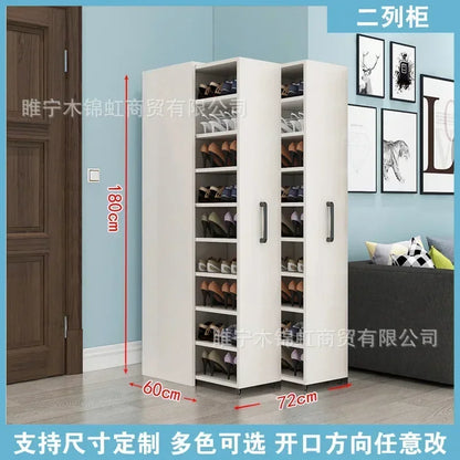 Sliding dustproof shoe cabinet, large capacity wheeled side pull shoe rack storage drawer type seam storage cabinet at...