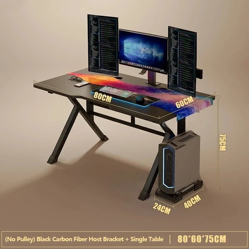 Premium Carbon Fiber Ergonomic Gaming Desk Sturdy K-type steel Feet Home Room Desk Gamer Table High Quality Stable Office Table