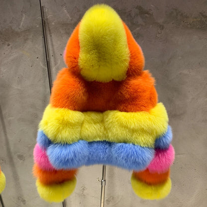 Women's Full Pelt Real Fox Fur Hooded Jackets, Long Sleeve Outwear, Winter Bomber, Female, 902