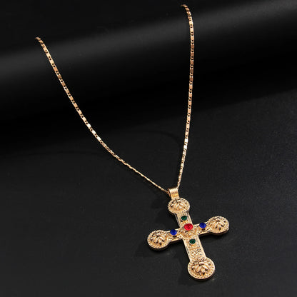 Ingemark 3 Styles Creative Big Imitation Pearl Beads Chain Necklace for Men Hip Hop Jesus Cross Pendant Choker Male Jewelry Gift