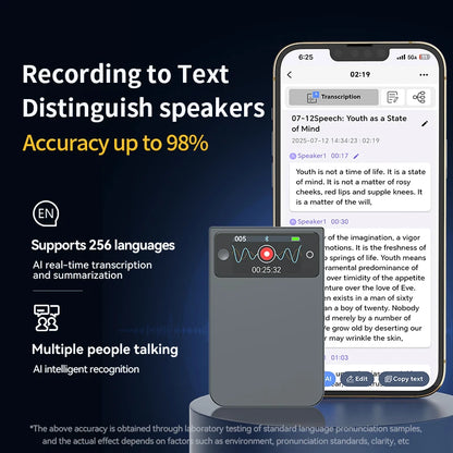 AI Voice Recorder with ChatGPT Smart Transcription Summarization and Translation Intelligent Audio Recorder for Lecture Meetings