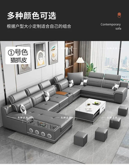 Fabric sofa modern simple living room combination large and small apartment furniture cat scratching skin leave-in technology cl