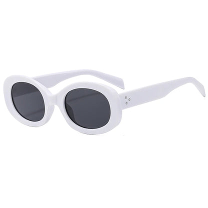 Versatile Fashion Sunglasses New Oval Frame Sun Glasses Retro Small Frame Eyeglasses Y2K Street Photo Glasses Female - Kimlud