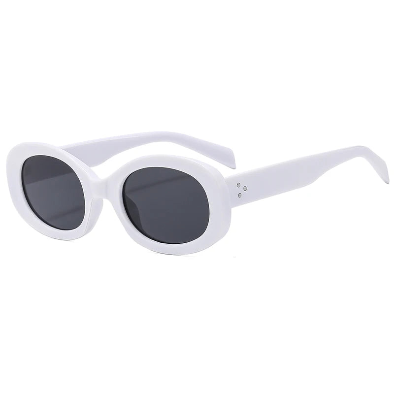 Versatile Fashion Sunglasses New Oval Frame Sun Glasses Retro Small Frame Eyeglasses Y2K Street Photo Glasses Female - Kimlud