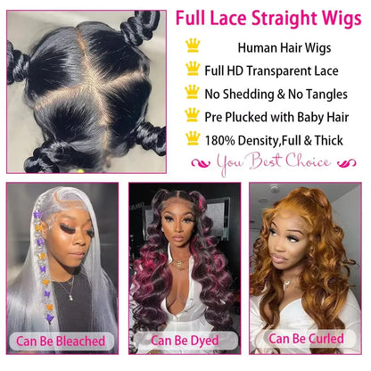 250 Density Invisible Strap Full Hd Lace Glueless Wig Human Hair Raw Vietnamese Bone Straight Lace Front Human Hair Wigs