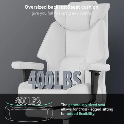 big and tall office chair with footrest, pu leather high back executive office chair 400lbs, ergonomic computer chairs lumbar su