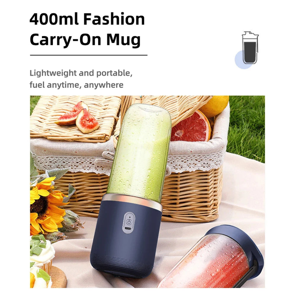 Multifunctional Electric Juicer 6 Blades Rechargeable Portable Fruit Juice Blender Lemon Orange Juicer Cup Machine For Kitchen