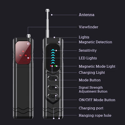 Hidden Spy Camera Detector Upgraded T17 Anti Spy Gadget GPS Tracker Finder Bug Detector Wireless RF Signal Infrared Scanner