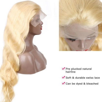 360 Lace Frontal Wig 613 Blonde 13x4 13x6 Body Wave Lace Front Wig Preplucked Brazilian Lace Front Human Hair Wigs 30 32 46 Inch - Kimlud