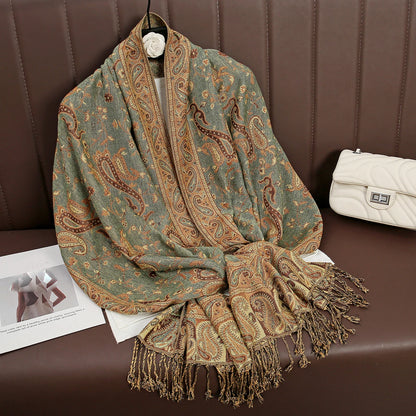 Luxury Brand Autumn Cashmere Pashmina Shawl Lady Wrap Warm Winter Scarves Design Print Female Foulard Cotton Stoles...