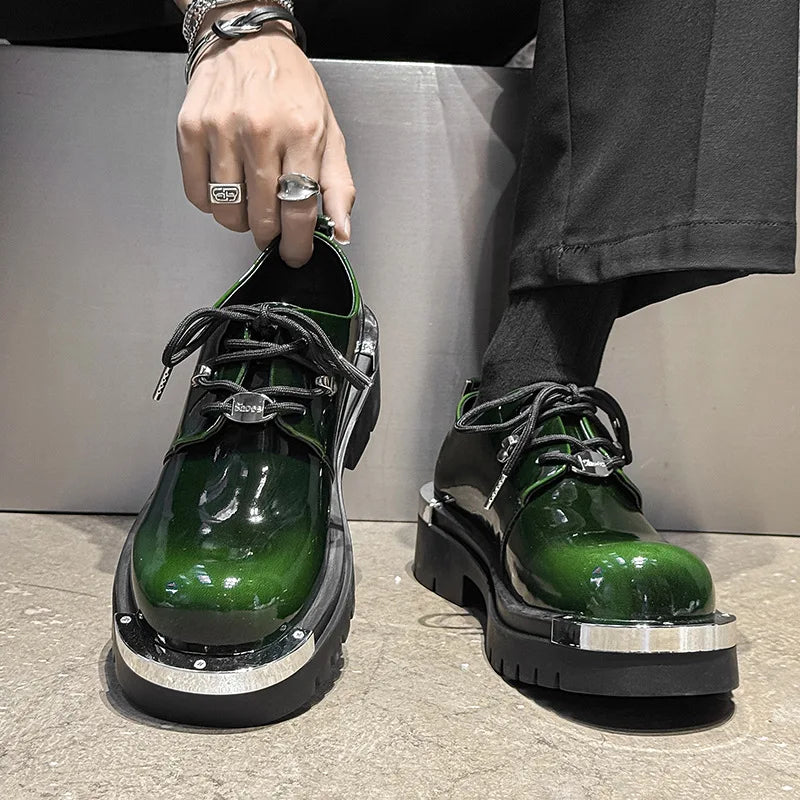 High Quality Mens Shoes British Style Retro Derby Shoes for Men High-end Platform Casual Mens Shoes Luxury Designer Leather Shoe