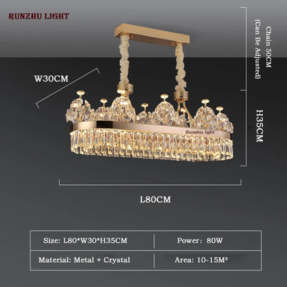 American Light Luxury Crystal Pendant Lamp Postmodern Living Room Lamp Villa Hotel Master Bedroom Lamp Dining Room Lamp