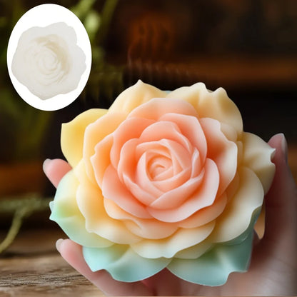 Peony Rose Bud Bouquet Candle Silicone Mold Peony Flower Clusters Candle Mould Christmas Gift Flower Bundle Resin Gypsum Molds