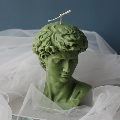 Small David Silicone Candle Mold 3D Portrait Human Candle Making Soap Clay Plaster Resin Mould Home Craft Decorative Gifts